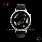 Fashion Leather Strap Quartz Wrist Watch with Czech Stone on Dial For Young