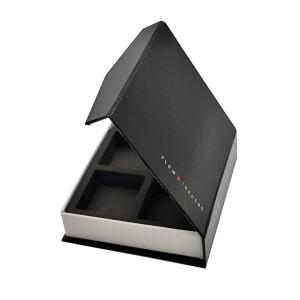 China Wholesale Custom Packaging Magnetic Jewelry Paper Boxes Black Closure Top Flip Jewelry Gift Box wholesale