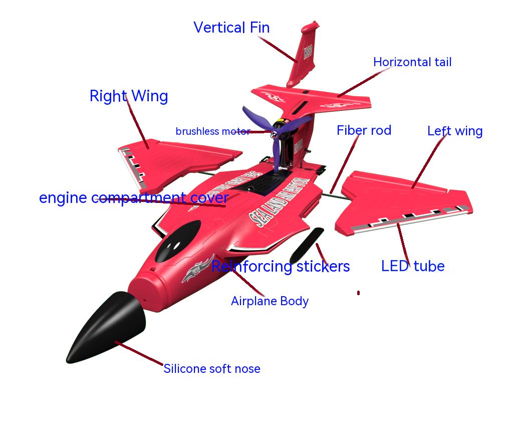 Raptor H650 3 In 1 6ch Rtf Sea Land Air Long Range Aerobatics Stunt Radio Control Rc Jet Plane Brushless Flying Toy NO