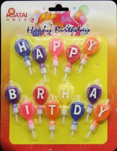 China Balloon Shaped Personalized Letter Birthday Candles Happy Birthday Word wholesale