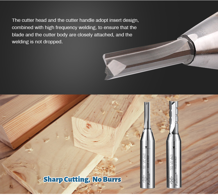 Sharp Carbide ISO9001 TCT Straight Bit Milling 1/2 × 6mm × 20mm