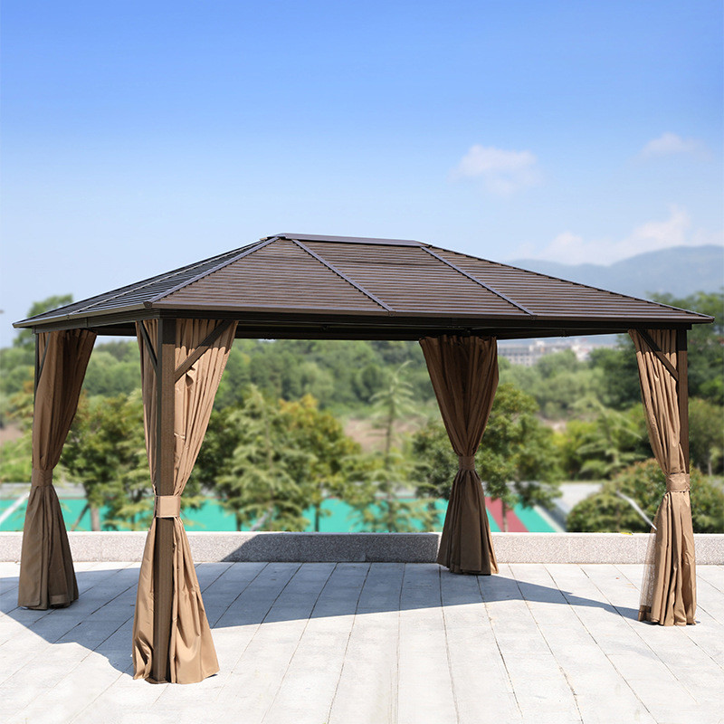 Galvanized Steel Metal Double Roof Aluminum Gazebo Outdoor Hardtop Gazebo