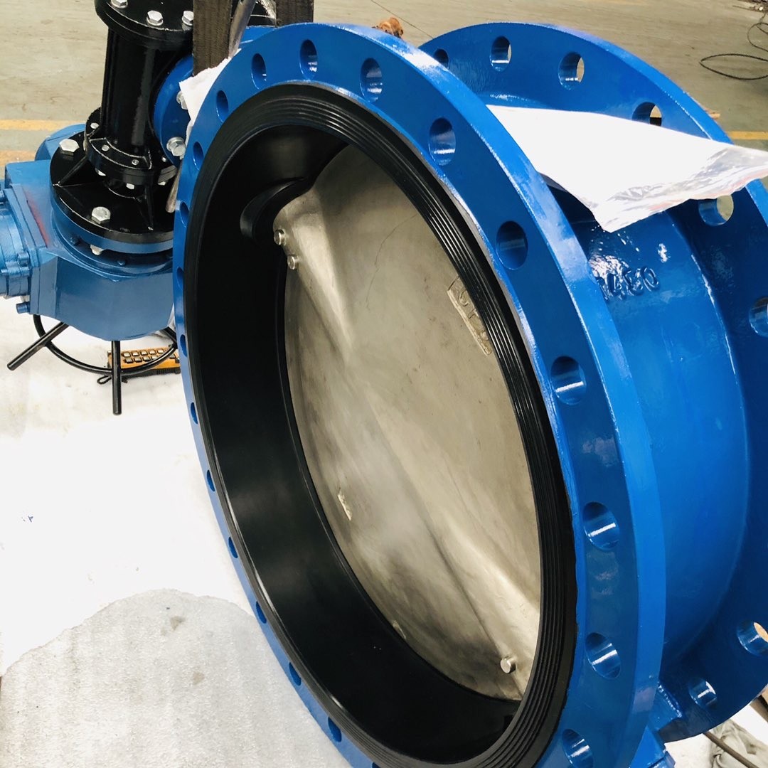 Ptfe Coated Lining Split Body Pneumatic Actuator Wafer Butterfly Valve