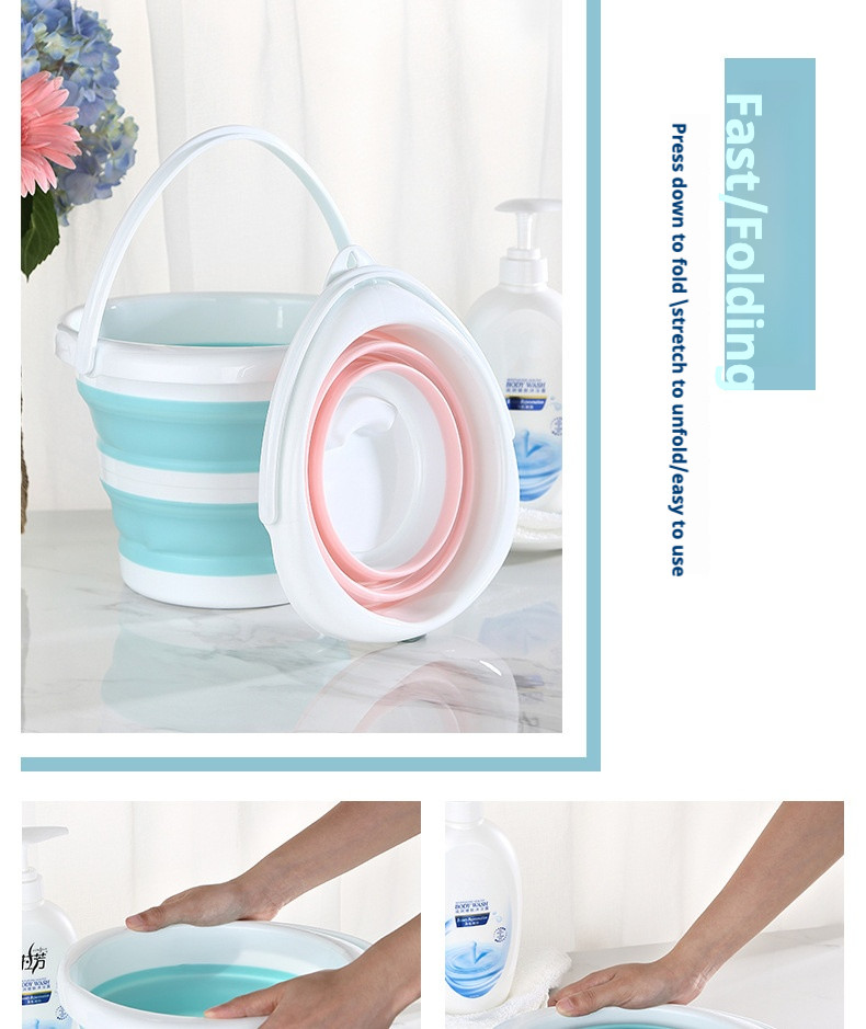 Convenient Foldable Plastic Bucket Multi-functional for Home and Outdoor Applications