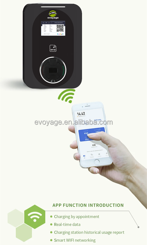 3 Phase 22kw 32A EVSE Charging Station WIFI 4G APP Wallbox EV Type 2 Charger With DLB
