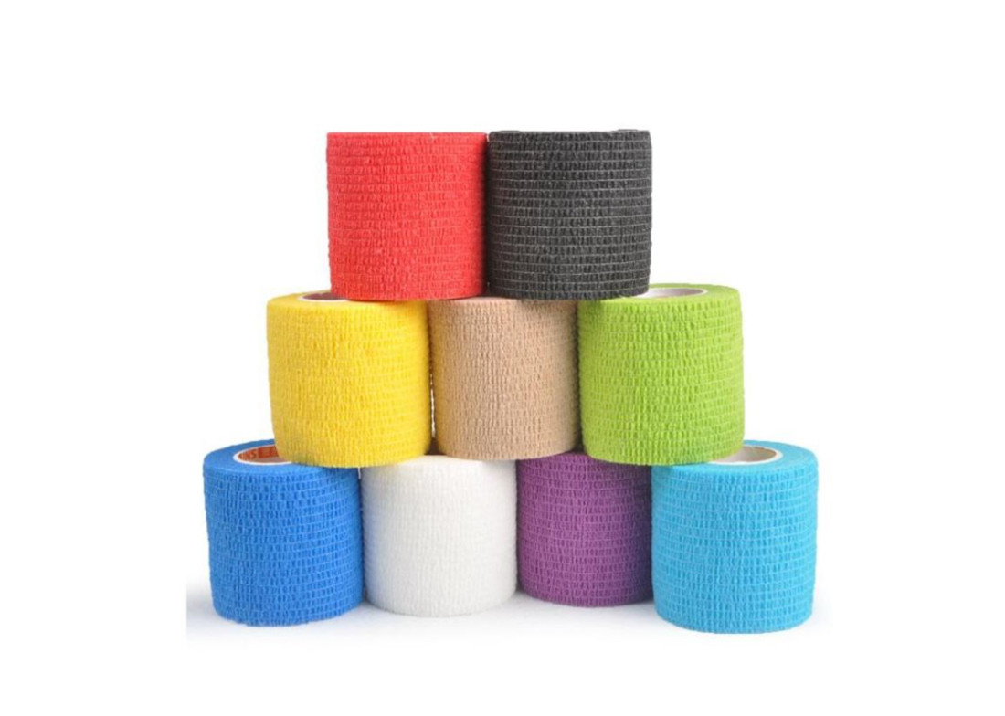 Strong Self Adhesive Cohesive Tattoo Grip Cover Wrap Elastic Fabric Material