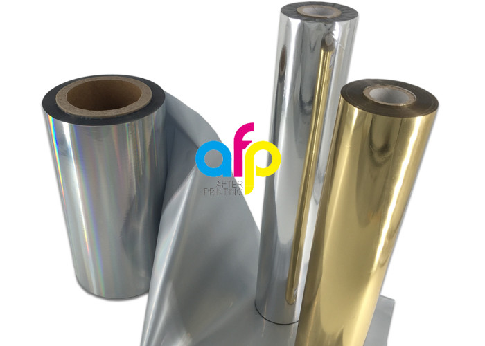 Paper / Paperboard Holographic Film Roll , Metalized Silver / Gold Hot Foil