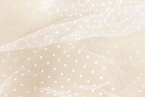 China 60 Inch Width White Nylon Net Lace Fabric , Polka Dot Wedding Bridal Veil Fabric wholesale