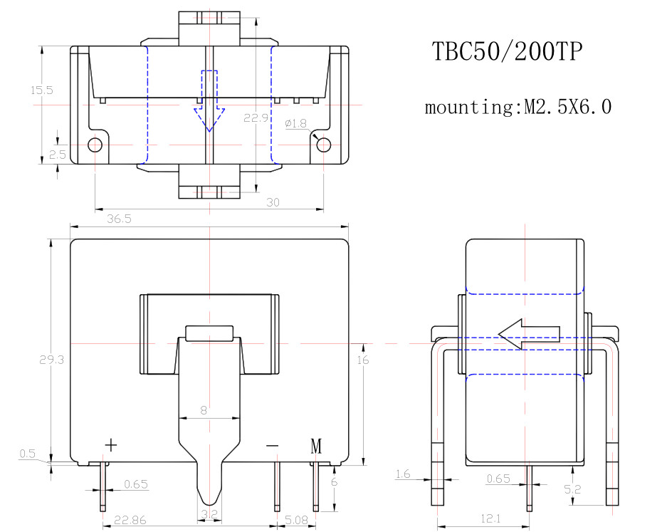 TBC- TP Closed Loop Hall Current Sensor 20A-100A Input High Precision
