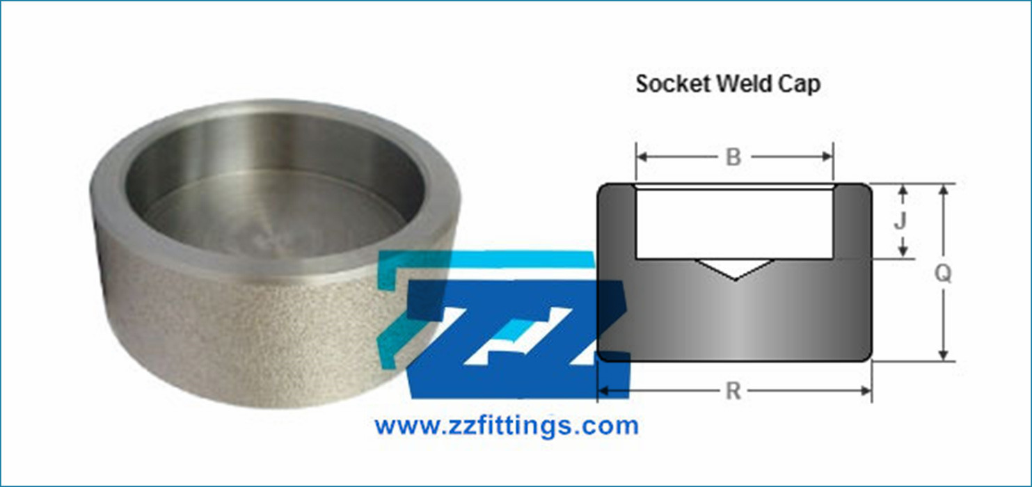 3" Socket Weld Cap Class Carbon Steel Pipe Fittings ASTM A694 F52 90 Degree