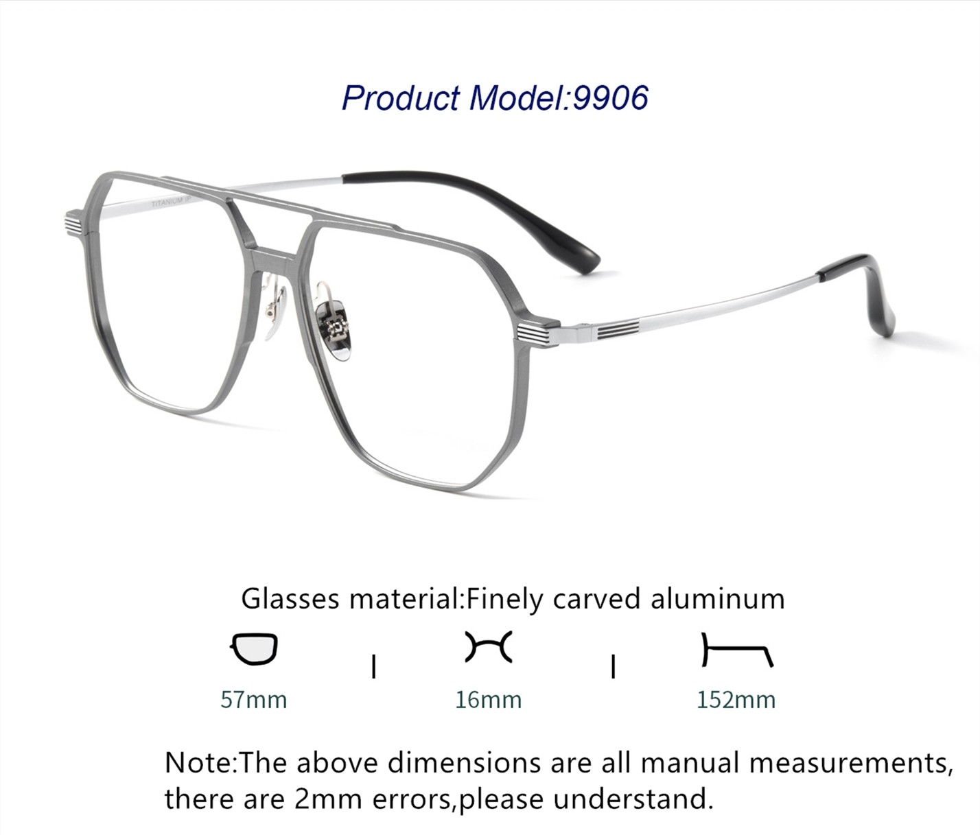 High Quality Pure Titanium Aluminum Magnetic Clip On Glasses