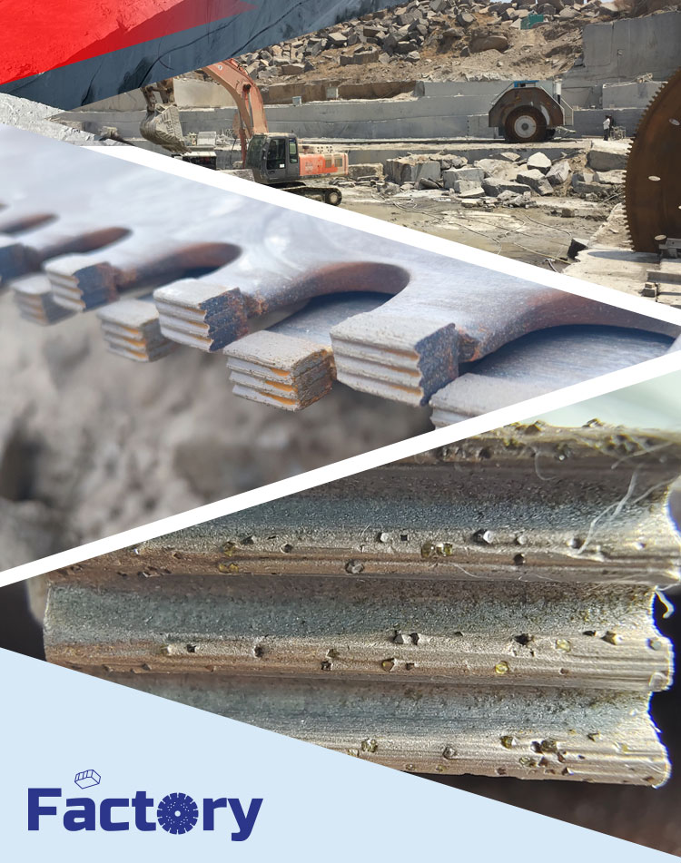 OEM Supported Triple-blades Diamond Segments for Mining Stones Cutting 22*15.6/16.4*15mm