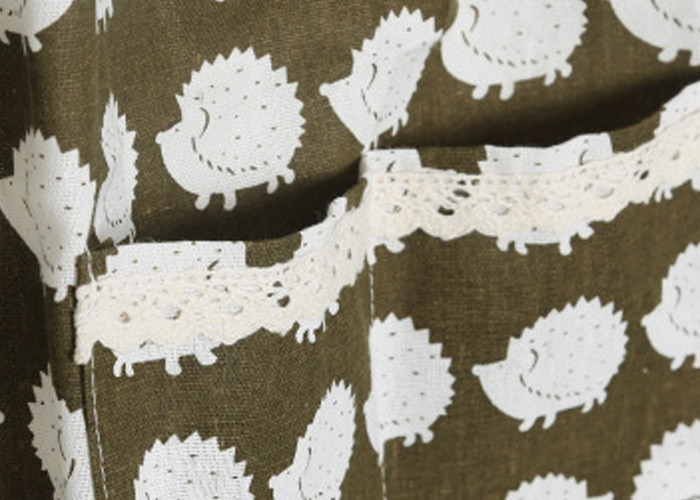 Puting Kitchen wear cooksmart wipe clean Apron pocket diablement fort cotton White bear tree customized