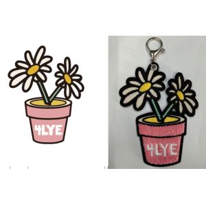 Pantone Embroidered Chenille Patches PMS 3C Woven Iron On Patches For Bags