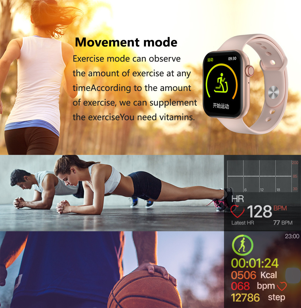 2021 Original IWO YY21 Smart Watch Call 44mm Fitness Tracker Heart Rate Monitor Blood Pressure SmartWatch IOS Android P