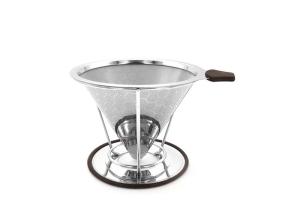 China 304 Stainless Steel Coffee Filter Cone Coffee Dripper Removable Stand Pour Over wholesale
