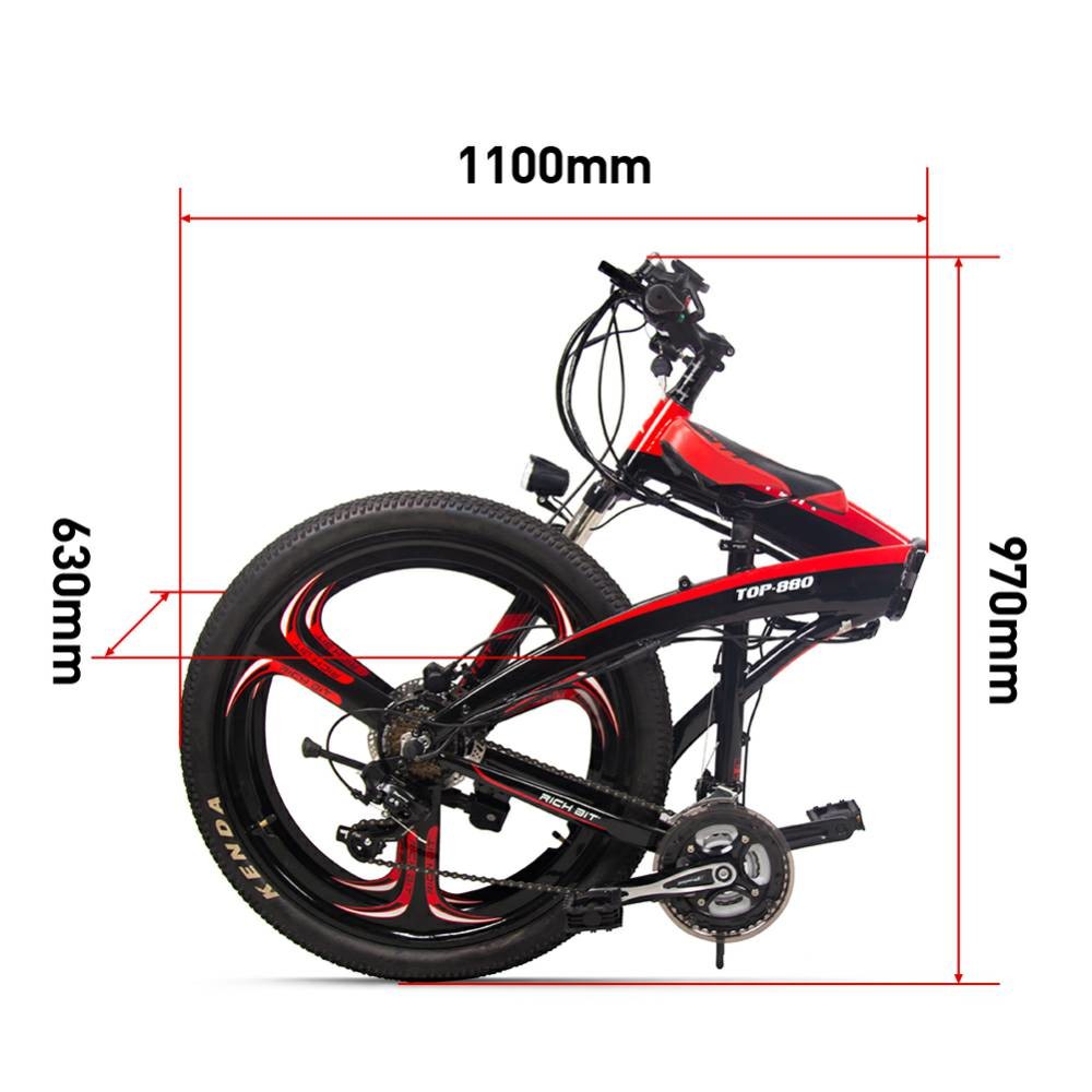 Smart Folding Electric Bike Battery 36v 250w 9.6ah Lithium Lunar Shape Richbit Top 880