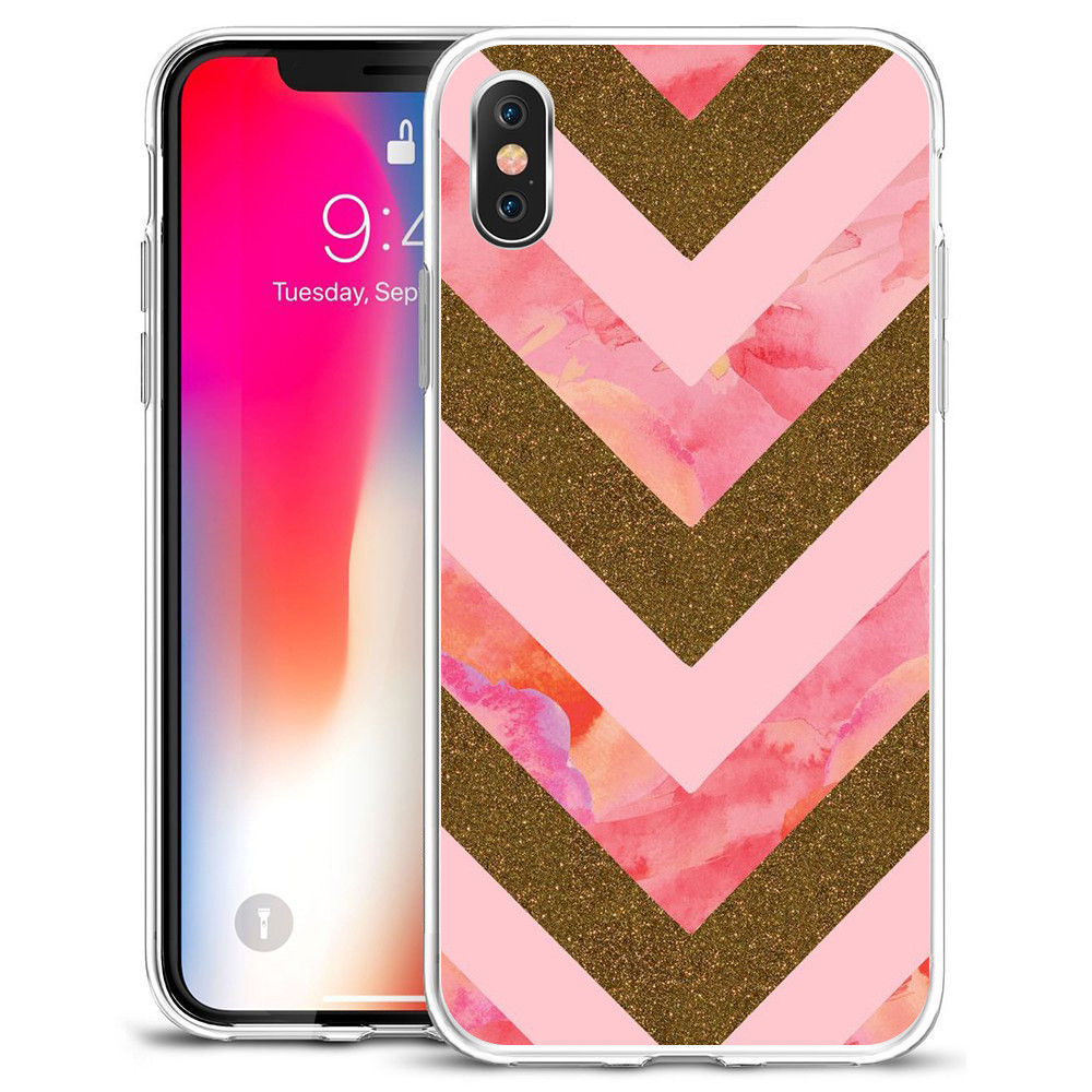 Geometric Marble Phone Case Water Color Light Weight For Iphone XS