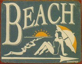 China Beach Style Vintage Metal House Number Plaque , Portable Metal Tin Signs wholesale