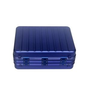 China Hard Metal Aluminum Attache Briefcase Blue 410*300*115mm Nylon fabric Inner wholesale