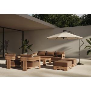 China Modern Stylish Natural Teak Wood Lounge Sofa for Hotel Outdoor Patio Furniture Set wholesale