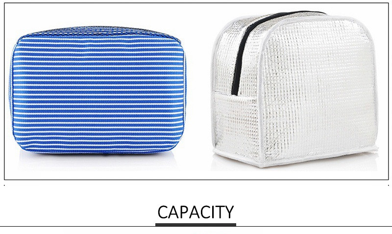 Large Capacity Multicolor Striped Bento Lunch Bag