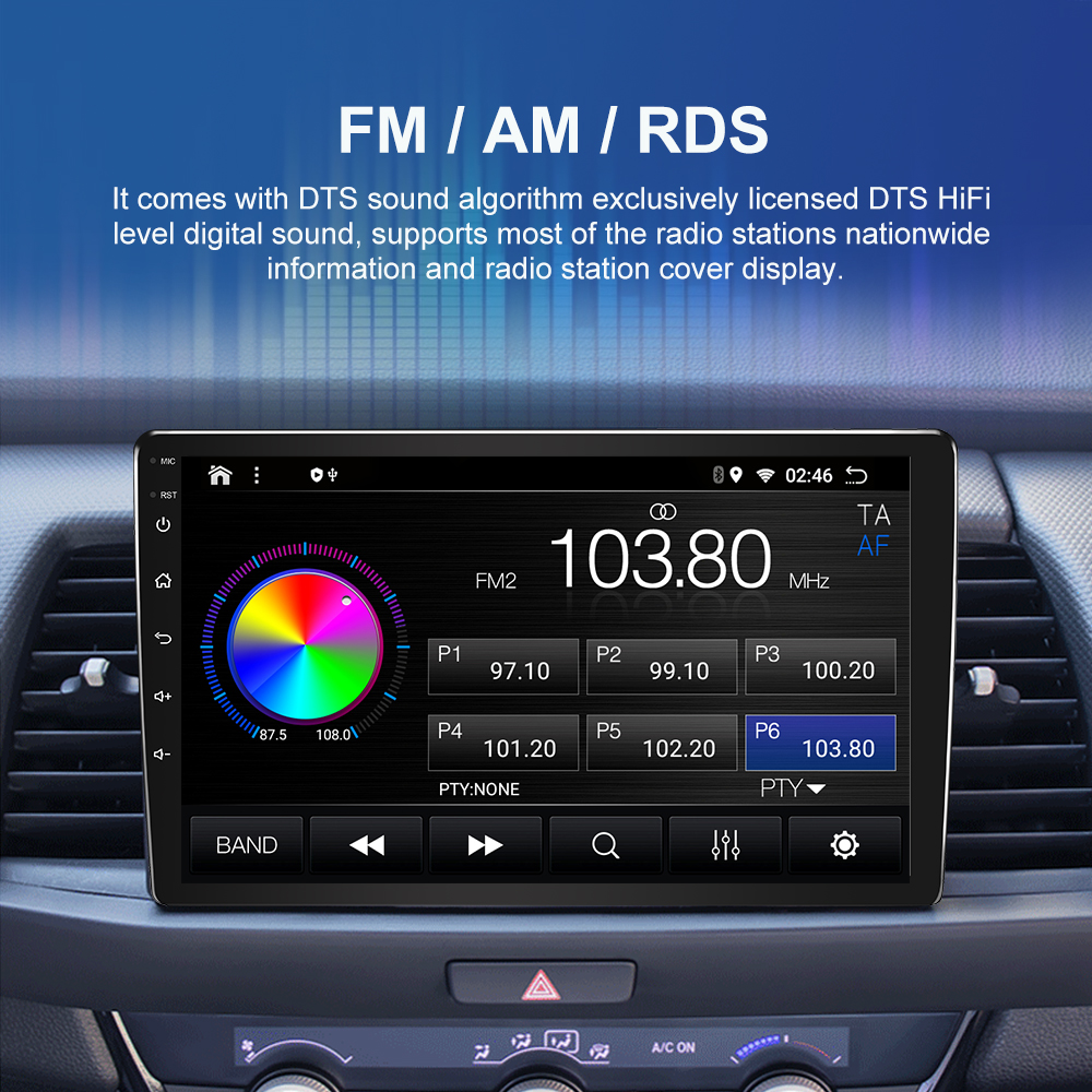 High Resolution 1024*600 2 Din Navigation GPS FM Mirror Link for Nissan Kia Honda VW