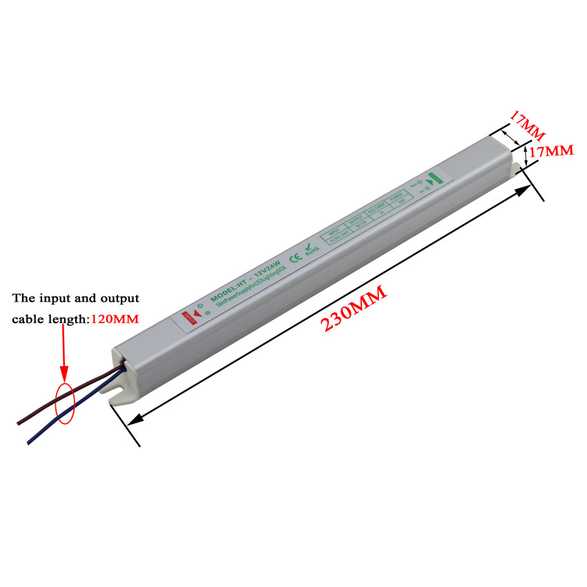 12v 24w New Slim power supply IP20 LED transformer Adapter for LED Light