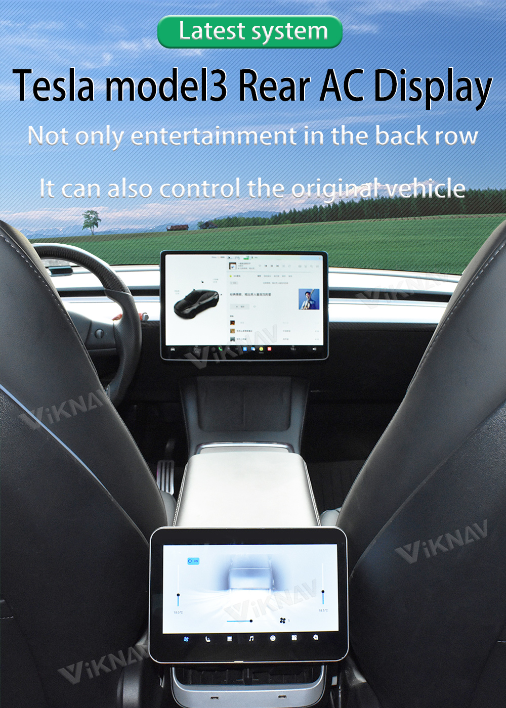Air Conditional Model 3/Y Tesla Rear Display Back Row Seat CockPit LCD Screen