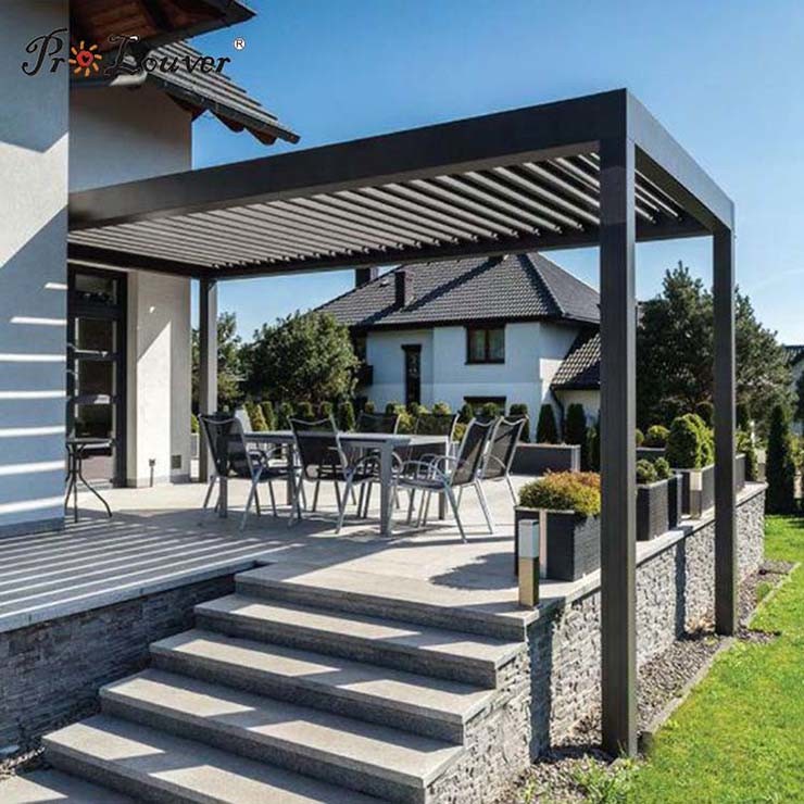 Quality Assurance Pergola Roof System, Waterproof Pergola Covers Motorized Louver
