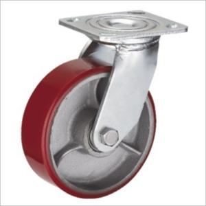 China heavy duty cast iron PU caster wheels 4 inch wholesale