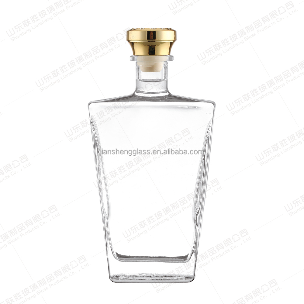 Rubber Stopper Sealing Type Square Glass Wine Bottle From Healthy Lead Free Glass