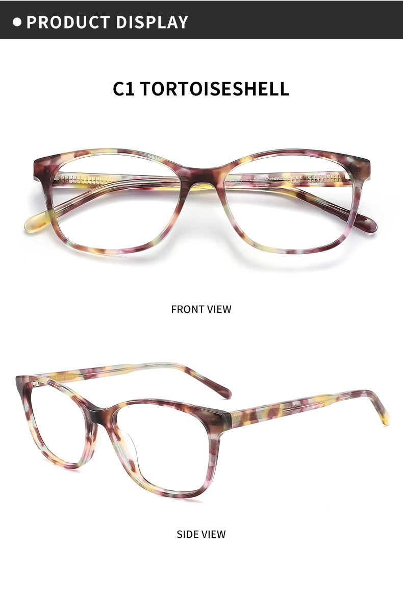 Handmade Acetate Prescription Eyeglasses Women Prescription Lens Available