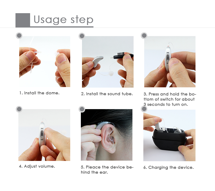 4 Channels Open Fit Hearing Aids Retone Mini Rechargeable Digital Hearing Device
