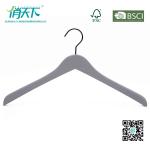 Betterall Grey Color Rubber Paint Non Slip Hotel Usage Wooden Hangers for Shirts