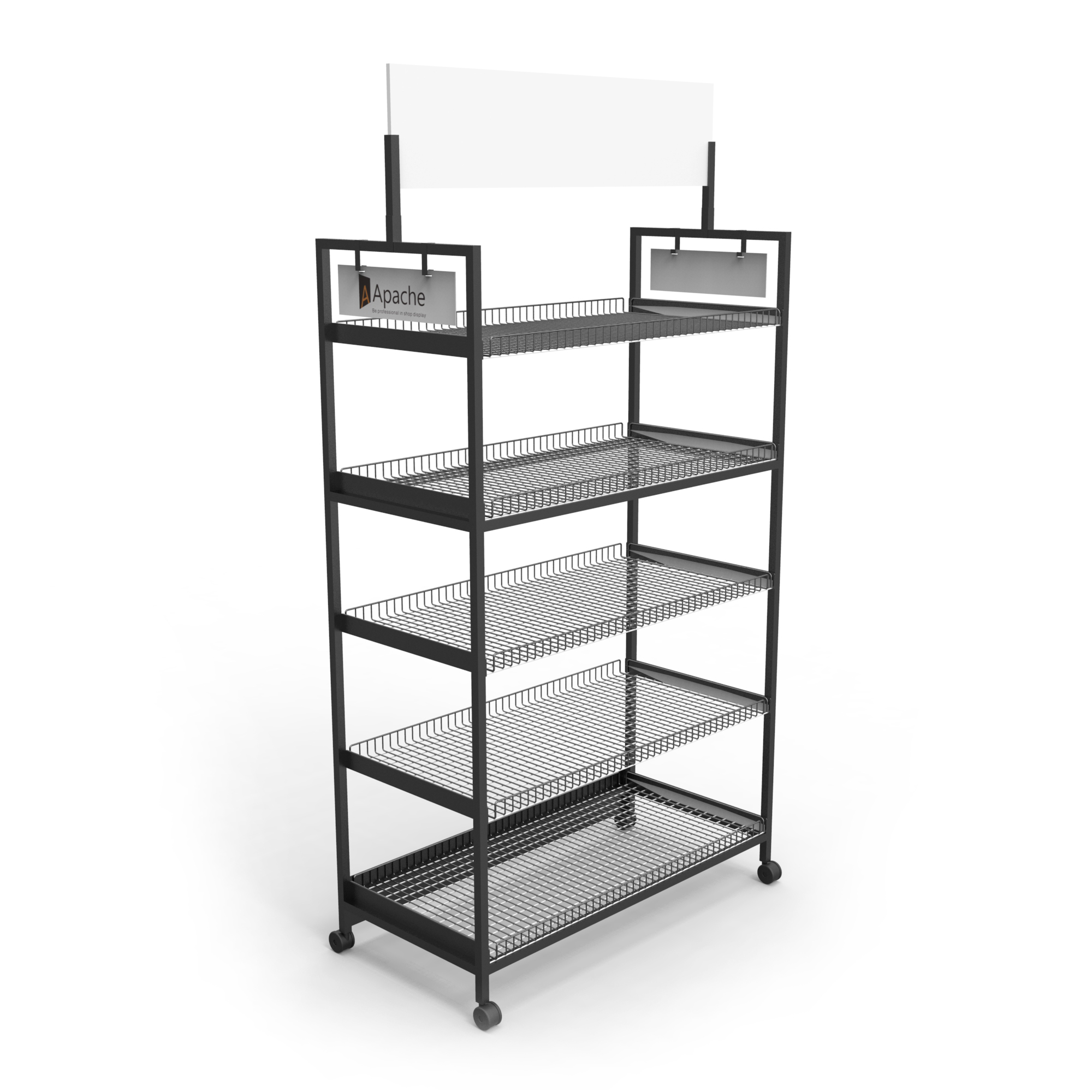Q235 Retail Wire Display Racks Metal Free Standing Wire Display Racks With Wheels