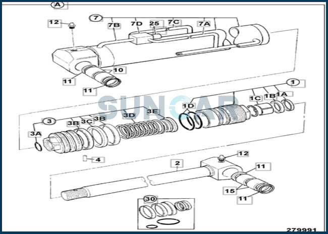 JCB 991/00145 991-00145 99100145 991 00145 JCB Boom Lift Bucket Seal Kit