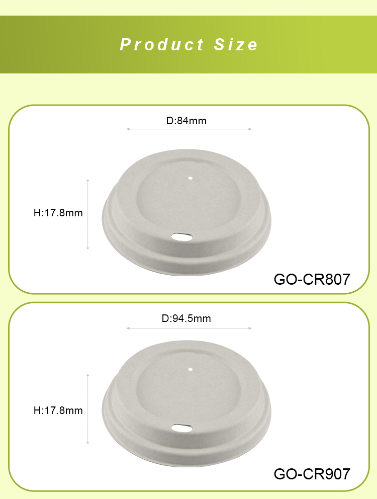 Biodegradable 80mm 90mm Sugarcane Bagasse Cups And Lids