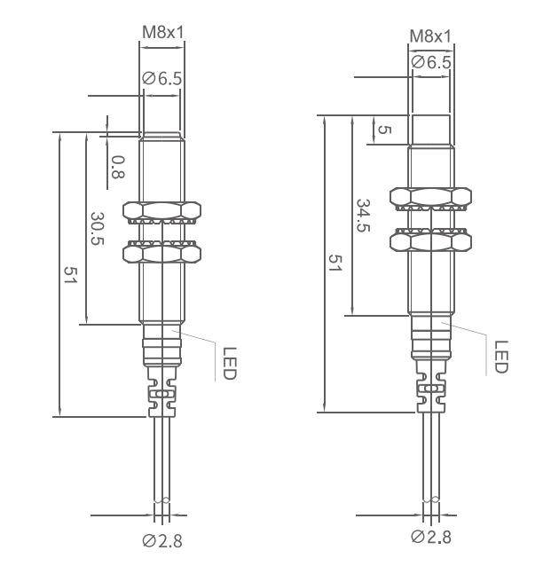 LJ8A3-1.5-Z/AY M8 Inductive Proximity Switch DC PNP NC 1.5mm Sensing Distance Flush Type Proximity Sensor