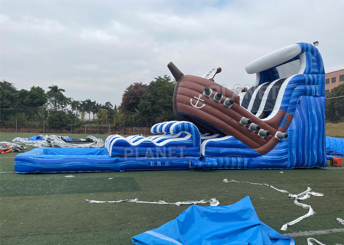 Commercial Pirate Ship Slides Inflatable Water Games With Pool