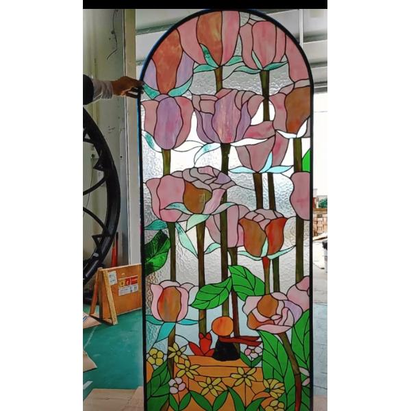 Decorative Glass Door OEM ODM Custom Living Room Furniture Cabinet Wall Glass Panel Luxury Glass Decor