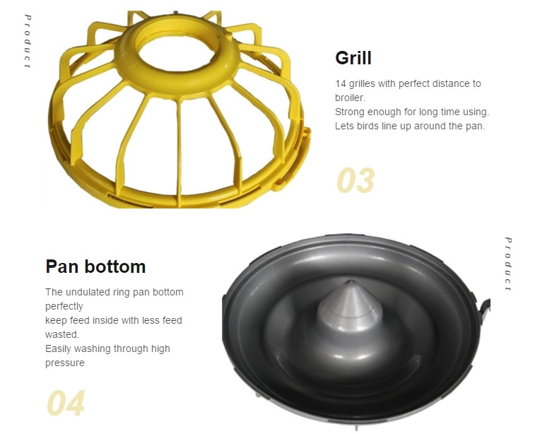 Floor Raising Deep Litter System Chicken Feed Pan In Poultry