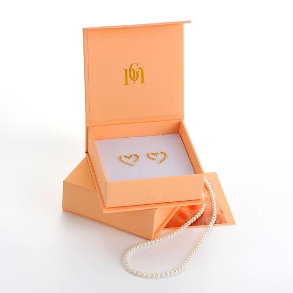 Magnetic Closure Custom Paper Cardboard Necklace Ring Jewelry Paper Box Gift Packaging With Foam Tray