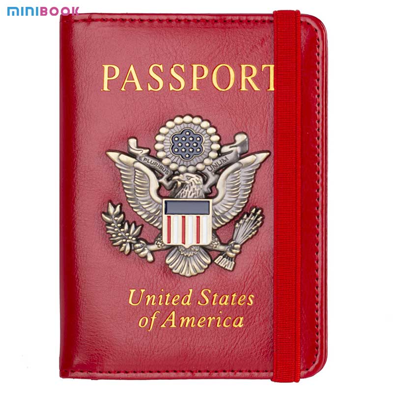 2023 USA Eco Rfid Passport Case Cover Holder Document Organizer Wallet for Vintage PU