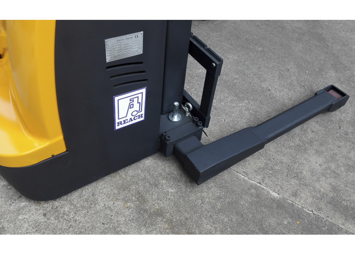 Straddle Legs Electric Walkie Forklift , Adjustable Electric Powered Forklift