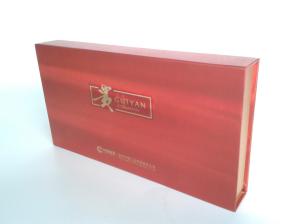 China Handmade cigar gift packing boxes , Hi quality gradient red silver paper printing color magnet boxes manufacturer wholesale