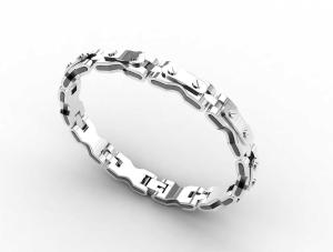 China Top Quality Europe Fashion Stainless Steel Genuine Leather Silicone Bangle Bracelet ADB187 wholesale