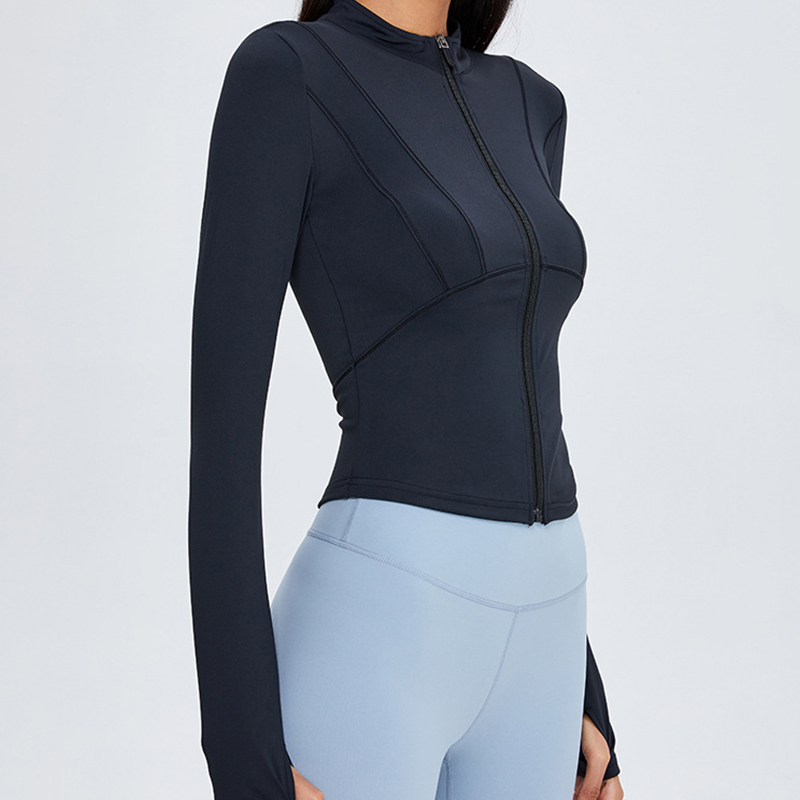 Oem Factory Manufacturer Custom Logo Running Jacket Women's Tight Long Sleeve Yoga Top