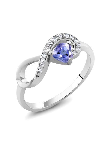 Quality Antique Style Blue Sapphire Engagement Ring Set 14 White Gold for sale