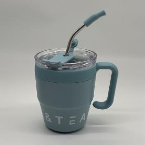 China Insulated Travel Mug 1Pcs 480ml Stainless Steel Coffee Cup With Straw Lid Thermos Mug For Hot Cold Drinks Water Tea Milk Office Outdoor Portable wholesale
